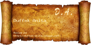 Duffek Anita névjegykártya